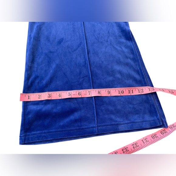 Juicy Couture Velvet Blue Slit Sides Wide Leg Pull on Sweatpants Size 1x - Picture 15 of 15